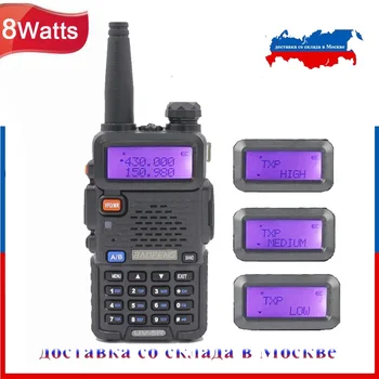 Baofeng UV-5R 8 W Walkie Talkie Çift Bant VHF UHF El Iki Yönlü Telsiz CB Pofung Ham Baofeng UV5R Avcılık Telsiz Radyolar