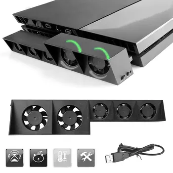 PS4 Ana Soğutma Fanı TP4-005 Akıllı Turbo Sıcaklık Kontrolü USB Soğutma 5 Fanlar Akıllı Sıcaklık Kontrolü Ev