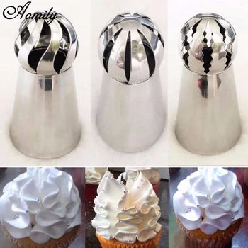 Aomily 3 adet/takım Rus Çiçek Kek Sugarcraft Dekorasyon Buzlanma Boru Nozullar Pasta Araçları Kek Yapımı Yardımcı Bakeware Araçları 0