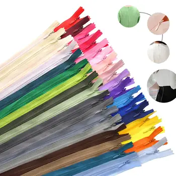 10 Adet / paket 35cm 3# Renkli Yüksek Kaliteli Görünmez Fermuar Naylon Bobin Fermuar DIY El Sanatları İçin Kumaş Dikiş Aksesuarları Toptan