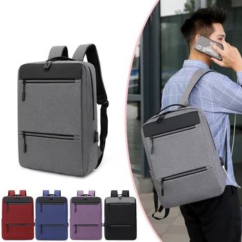 Renk eşleştirme Su Geçirmez 17 İnç Laptop Sırt Çantası Erkekler USB Şarj seyahat sırt çantası Kadın Oxford Sırt Çantası Erkek Vintage okul çantası