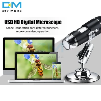 1600X/1000X / 500X Mega Piksel 8 LED Dijital Mikroskop Tip-C / Mikro 3 bir elektron mikroskobu Android Telefon Bilgisayar İçin 1