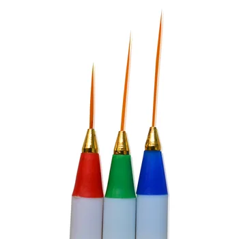 Tırnak Salonu 3 adet Nail Art Kalem cetvel kalemi Süsleyen Araçları Kiti Beyaz Ince Plastik oje Boyama Çizgi Fırça SATR29 1