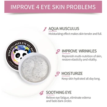 Yıldız Kollajen Göz Jeli Maskesi Anti-Aging Hyaluronik Asit Jel Kaldırmak Koyu Halkalar Solmaya Göz Çantası 60 Adet Göz Yamalar Güzellik Cilt Bakımı 1
