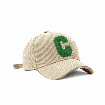 C Havlu Nakış kadın beyzbol şapkası Kış Şapka Yeşil Kadife Kalınlaşmak erkek Kap Kadın Snapback Kpop Aksesuarları BQM189 1