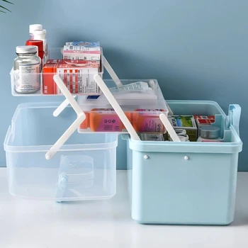 Hap Durumda Depolama Organizatör Plastik Ilk Yardım Çantası Konteyner Aile Acil Çok Fonksiyonlu Büyük Ilaç hap kollu kutu 1