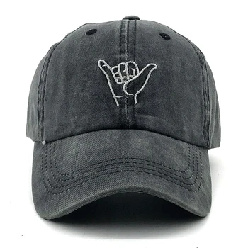 Yeni parmak işlenmiş şapka açık eğlence Yıkanmış Beyzbol Kapaklar Ayarlanabilir Hip Hop şapka %100 % Pamuk Kadın Erkek balıkçılık şapkalar 1