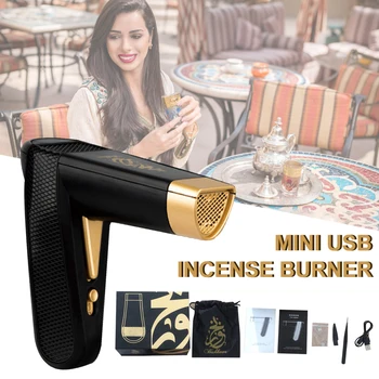 Ev Mini Taşınabilir USB Tütsü Brülör Arapça Elektrikli Müslüman Ramazan Dukhoon Siyah Ofis Yatak Odası için dropshipping 1