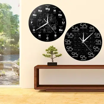 Modern Tasarım Elemanı Periyodik Kimyasal duvar saati Akrilik Masa ve Duvar Kimya Sembolü Saat Tasarım Ev Duvar Sanatı Süslemeleri 1