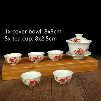 Çin Altı parça bir Takım Teaware Drinkware Çay Töreni çaydanlık seti saklama çantası Süzgeç Çay Fincanı Ev Seramik çay seti 2