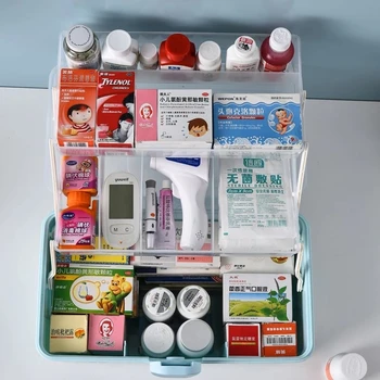 Hap Durumda Depolama Organizatör Plastik Ilk Yardım Çantası Konteyner Aile Acil Çok Fonksiyonlu Büyük Ilaç hap kollu kutu 2