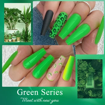 DOĞAN PRETTY Floresan Yeşil renkli jel tırnak ojesi 7ml Fransız Çivi Jel Yarı kalıcı Vernik Oje Gellack 2
