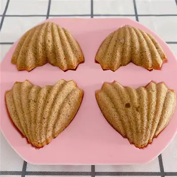 Silikon Madeleine Kek Jöle Kurabiye Kalp-shiped Kalıp Çikolata Pişirme şeker kalıbı 3D Mavi ve Pembe Kalıptan kolay 2