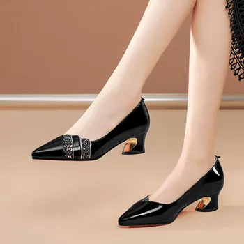 Cresfimix kadın moda siyah pu deri topuk pompaları üzerinde kayma parti bayan seksi gece kulübü yüksek topuk ayakkabı zapatos dama a6509 2