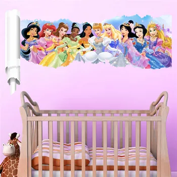 Disney prenses Duvar Çıkartmaları Duvar Çıkartmaları Çocuk Odaları için Ev Dekor kız hediye 2