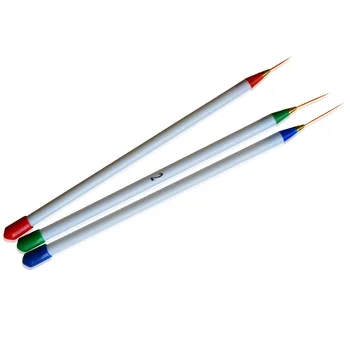 Tırnak Salonu 3 adet Nail Art Kalem cetvel kalemi Süsleyen Araçları Kiti Beyaz Ince Plastik oje Boyama Çizgi Fırça SATR29 3