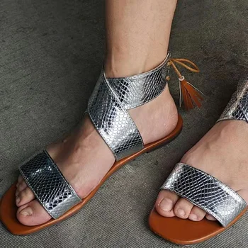 Kadın Sandalet Yeni Gladyatör Sandalet Yaz Ayakkabı Kadın Roma Tarzı Düz Sandalet Ayakkabı Kadın Plaj Rahat Chaussure Femme 3
