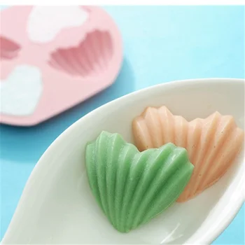 Silikon Madeleine Kek Jöle Kurabiye Kalp-shiped Kalıp Çikolata Pişirme şeker kalıbı 3D Mavi ve Pembe Kalıptan kolay 3