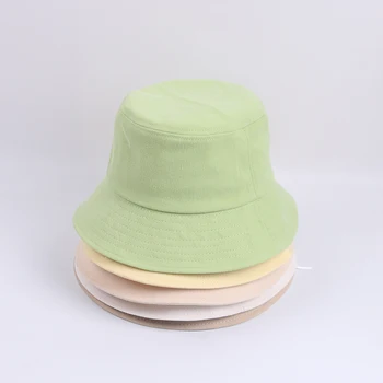 12 Renkler DIY Logo Pamuk Kova Şapka Logo Baskı Nakış Yumuşak Nefes Kadın güneşlikli kep balıkçılık şapkası Erkekler Panama kova kapağı 3