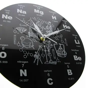 Modern Tasarım Elemanı Periyodik Kimyasal duvar saati Akrilik Masa ve Duvar Kimya Sembolü Saat Tasarım Ev Duvar Sanatı Süslemeleri 3
