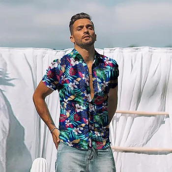 Camisa hawaiana de manga corta para hombre a la moda de 2021 camisas de secado rápido de talla grande asiáticas. M - 2XL ınforma 4