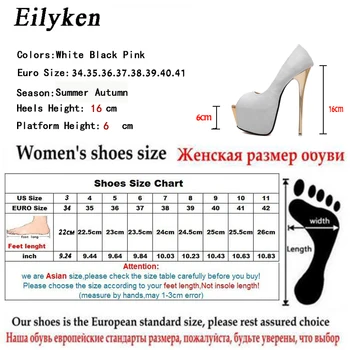 Eilyken Kadın Pompaları yüksek topuklu Bayan Seksi Peep Toe Pompaları platform ayakkabılar Beyaz Siyah Pembe Düğün parti ayakkabıları boyutu 34-45 4