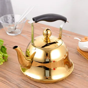 Islık çalan su ısıtıcısı Demlik ile Gevşek Yaprak Paslanmaz çelik demlik Gül altın çaydanlık soba Sanayi 4