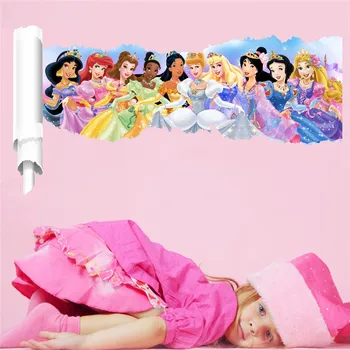 Disney prenses Duvar Çıkartmaları Duvar Çıkartmaları Çocuk Odaları için Ev Dekor kız hediye 4
