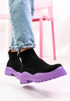 2022 Sonbahar Kış Yeni Çift Çorap Ayakkabı Kadın Kalın tabanlı Rahat Büyük Boy Net Kırmızı Örme kısa çizmeler botas De Mujer 5