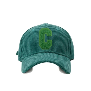 C Havlu Nakış kadın beyzbol şapkası Kış Şapka Yeşil Kadife Kalınlaşmak erkek Kap Kadın Snapback Kpop Aksesuarları BQM189 5