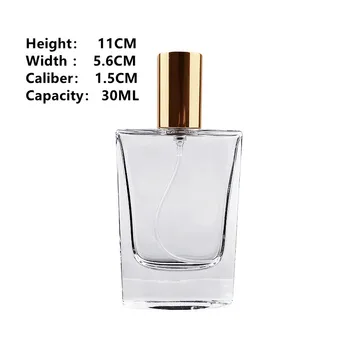 Cam Parfüm Şişesi 30ml Şeffaf Süngü Sprey Şişesi Taşınabilir Kozmetik Ambalaj Şişesi 5